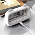 Cartoon Cat Ear LCD Digital Alarm Clock with Temperature Humidity Display